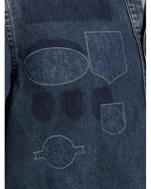 DIESEL Blue Patch-Detail Denim Shirt for men
