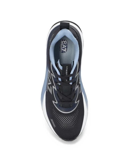 EA7 White Logo-Print Sneakers