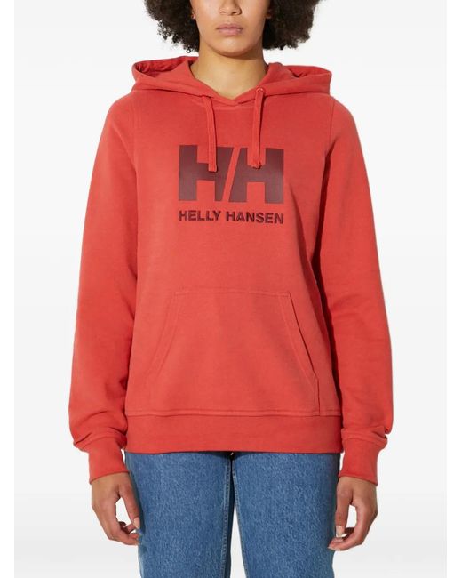 Helly Hansen Red Logo-Print Hoodie