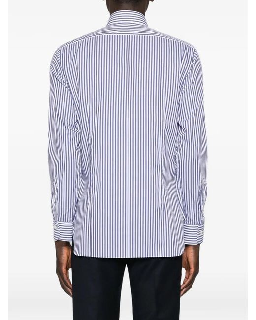 Barba Napoli Purple Striped Shirt for men