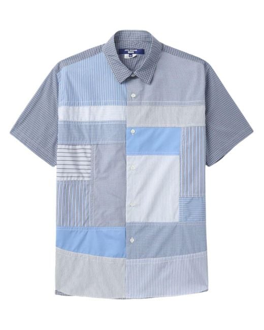 Junya Watanabe Blue Patchwork Cotton Shirt for men