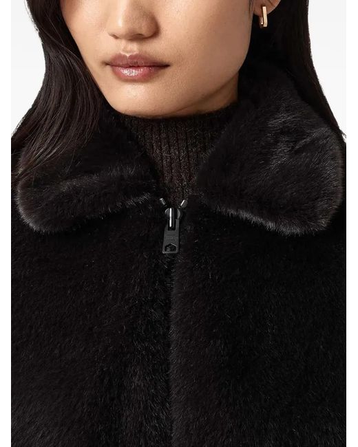 AllSaints Black Saye Zip Collar Jacket