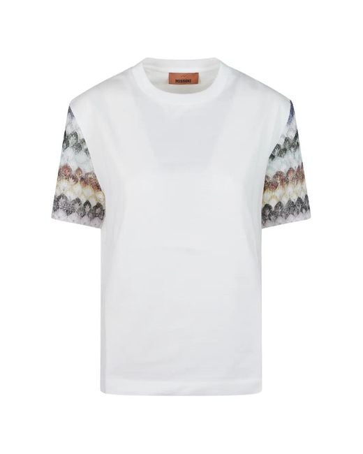 Missoni White Zigzag-Sleeve T-Shirt