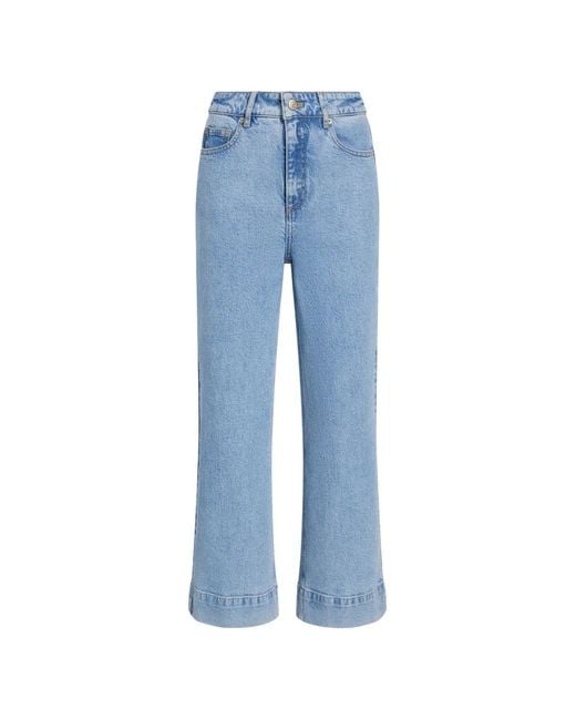 Cinq À Sept Blue Joey Cropped Wide-Leg Jeans