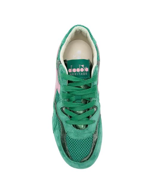Diadora Green Equipe Revenge Leather Sneakers