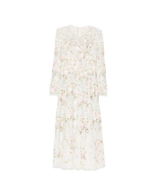 Needle & Thread White Garden Rose Ankle Gown