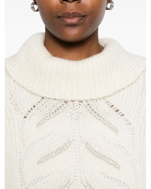 Peserico White Turtleneck Sweater