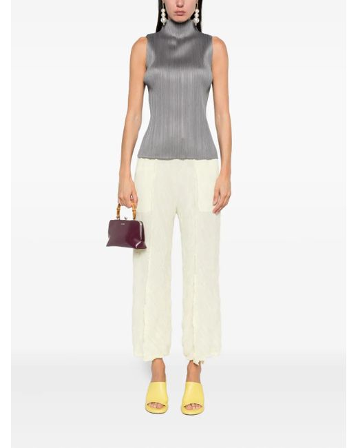 Pleats Please Issey Miyake Gray Basics Pleated Sleeveless Top