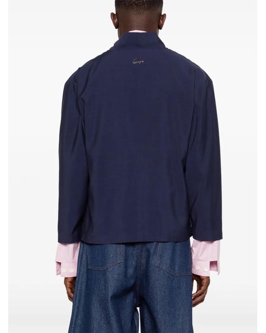 KENZO Double-Breasted Jacket in Blue for Men | Lyst