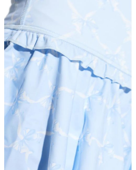 LoveShackFancy Blue Ruffled Bow Skirt