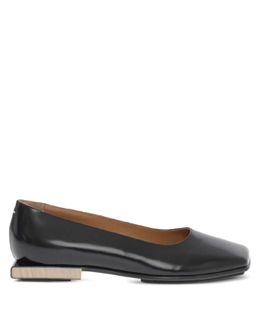 Maison Margiela Brown Patent-Leather Ballerina Shoes