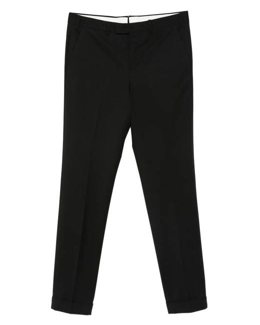 PT Torino Black Cuffed Trousers for men