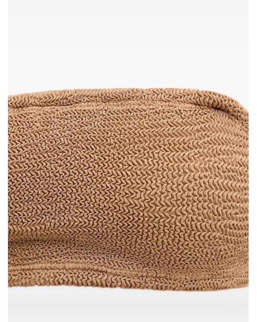 Paramidonna High-Waist Seersucker Bikini in het Natural