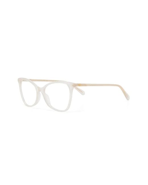 Gucci White Cat-Eye Frame Optical Glasses