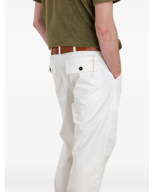 Fortela White Newfatigue Patch-Pocket Trousers for men