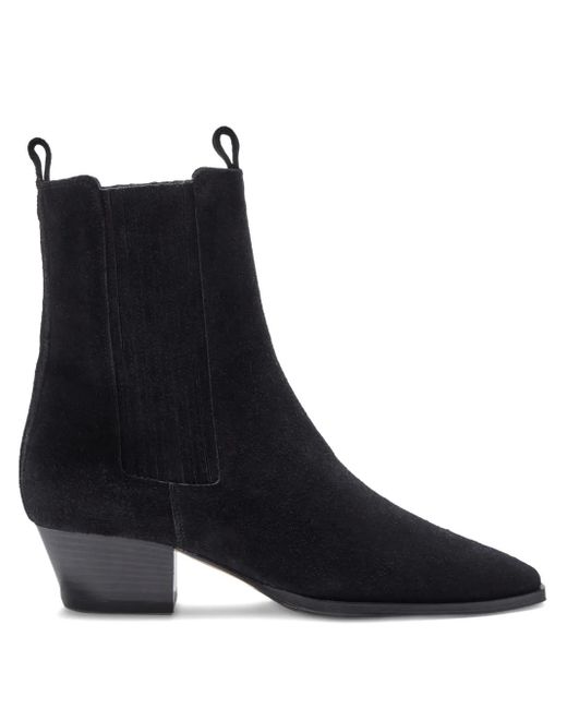 Aeyde Black Agata Cow Suede Leather