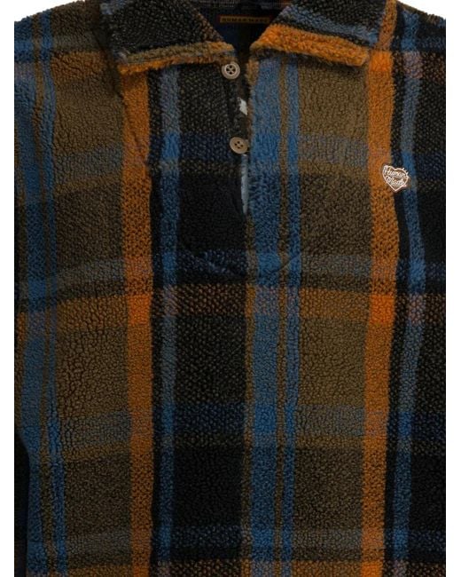 Human Made Black Plaid Buttoned Sweater for men