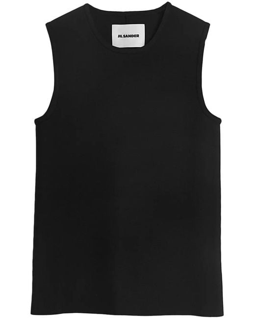 Jil Sander Black Crew Neck Tank Top