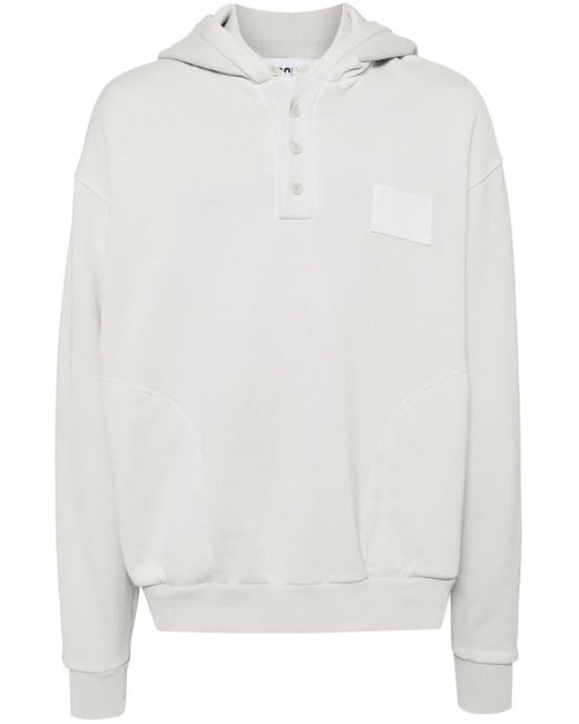 Moschino White Logo Patch Hoodie for men