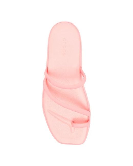 CROCSTM Pink Miami Open-Toe Strap Flat Sandals