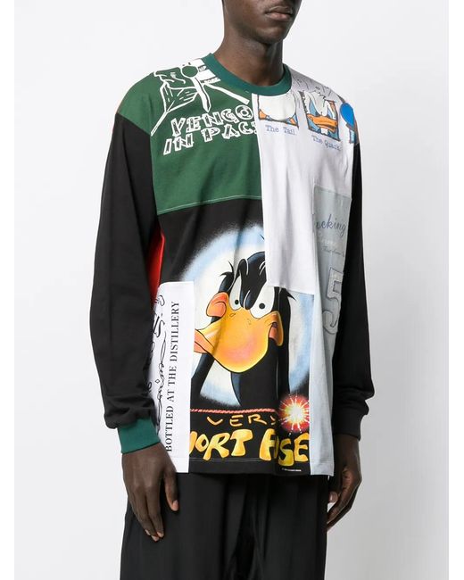 Amen Black Patchwork Pullover for men