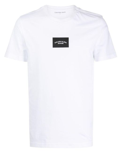 メンズ Calvin Klein ロゴ Tシャツ White