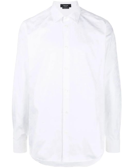 Versace Hemd Mit La Greca-Jacquardmuster in White für Herren