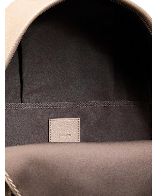 Calvin Klein Natural Monologo Logo-Patch Pebbled Backpack for men