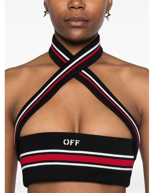 Off-White c/o Virgil Abloh Black Crossover-Straps Top