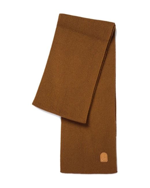 Parajumpers Brown Schal Aus Merinowolle Mit Logo-Schild