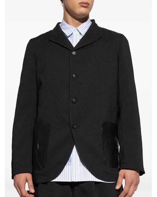 Comme des Garçons Black Patch-Pocket Buttoned Blazer for men