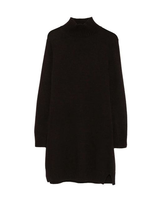 SERGIO MORETTI FIRENZE Black High-Neck Knitted Mini Dress