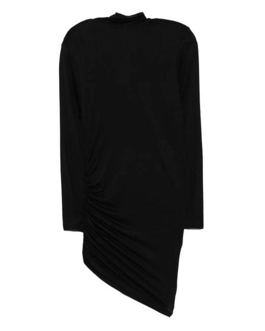 Jacquemus Black Asymmetrical Turtleneck Dress