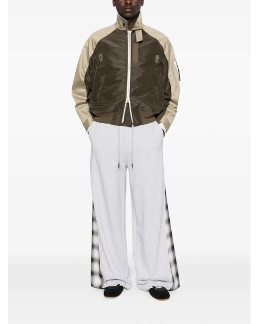 Sacai Brown Colourblock Zip Jacket for men