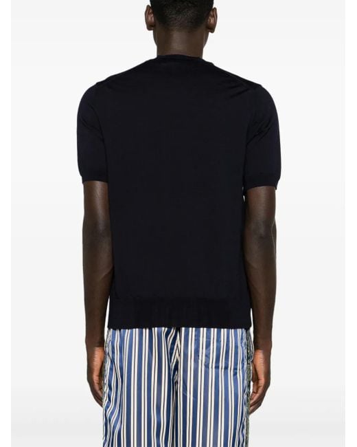 COMME DES GARÇONS PLAY Blue Heart-Patch Wool Jumper