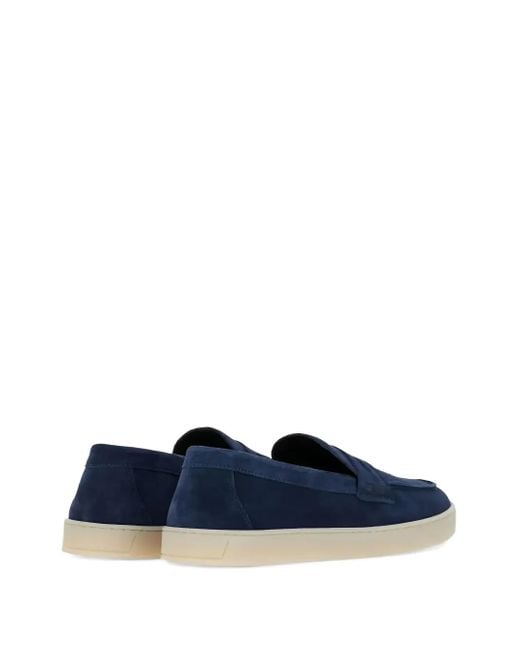 Canali Blue Suede Slip-On Sneakers for men