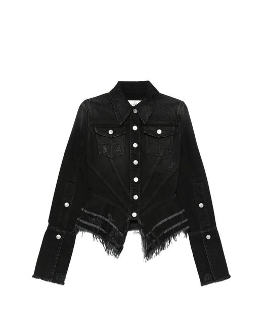 MATIERES FECALES Black Veste En Jean À Bords Francs