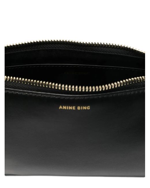 Anine Bing Leren Shopper in het Black