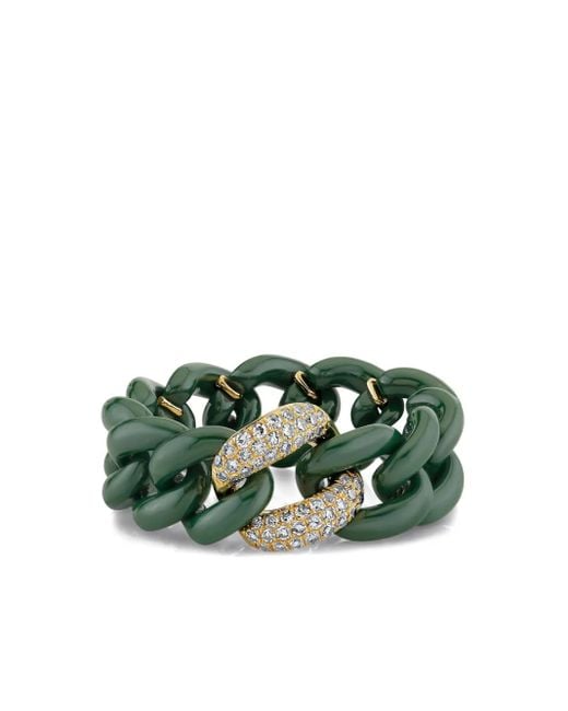 SHAY Green 18K Medium Link Diamond Ring
