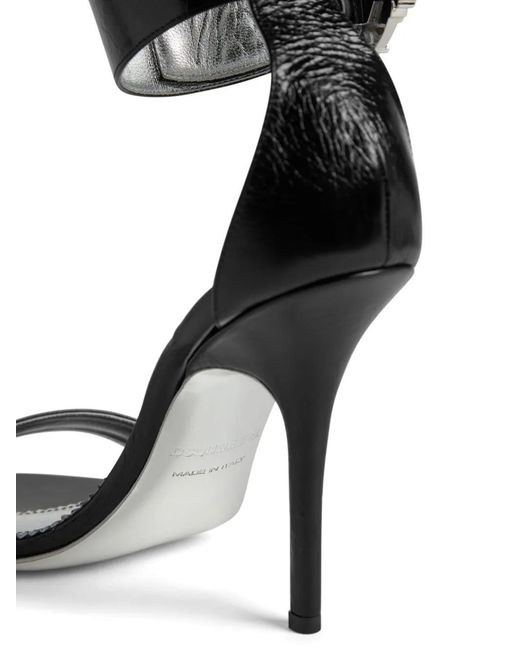 DSquared² Black Logo-Plaque Leather Sandals