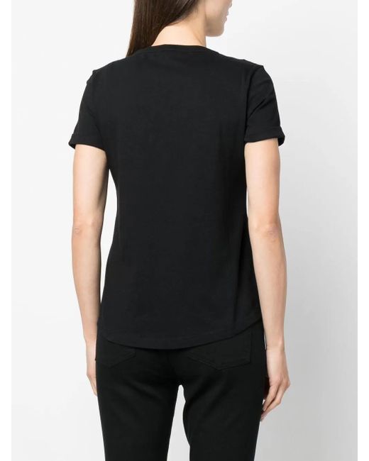 Ralph Lauren Black Hailly Beaded-Logot-Shirt