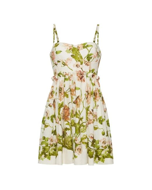 Cara Cara White Kori Floral-Print Ruffled Dress