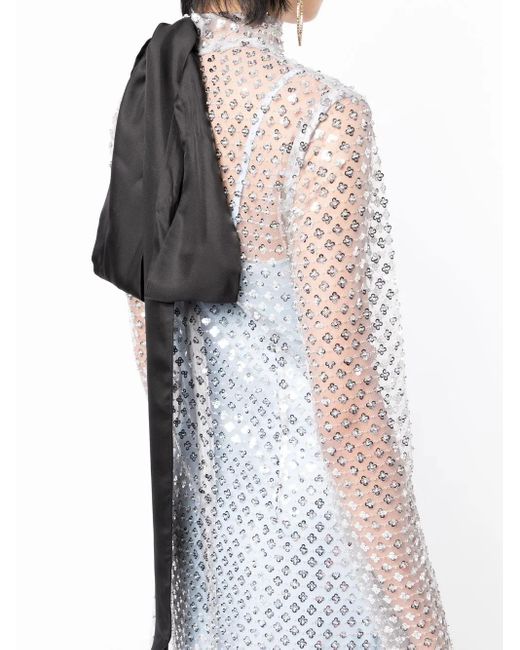 Macgraw Blue Perception Sequin-Embellished Long Dress