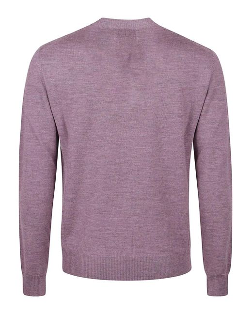 Ballantyne Purple Merino Wool Crew-Neck Sweater for men