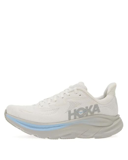 Hoka One One White Clifton 10 Sneakers for men