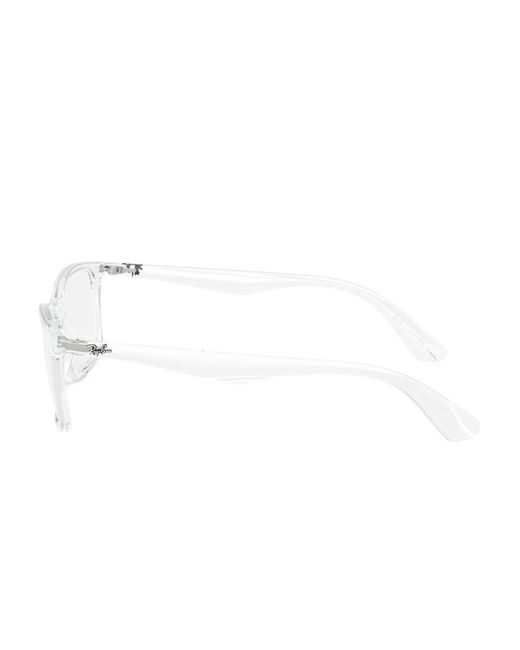 Ray-Ban White Rectangle-Frame Glasses