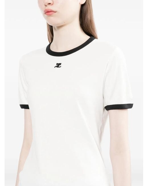 Courreges White Ringer Logo T-Shirt