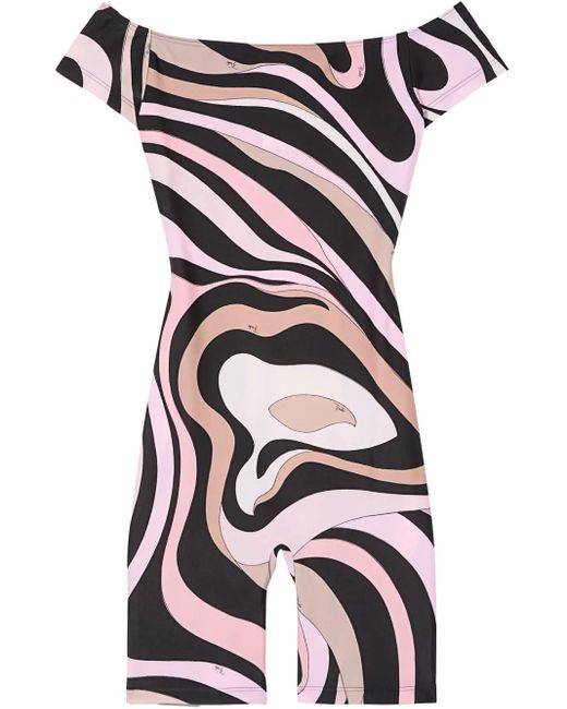 Emilio Pucci Black Marmo-Print Jumpsuit
