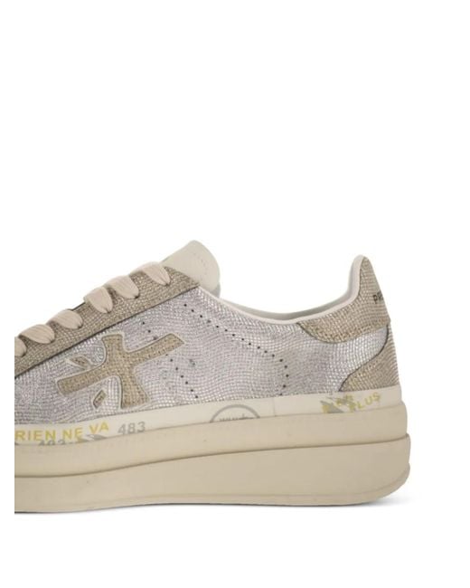 Premiata White Claudia 8132 Lace-Up Sneakers