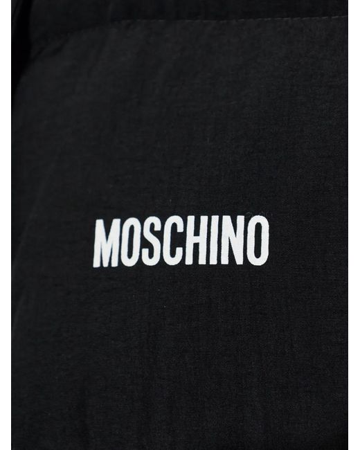 Moschino Black Logo-Print Padded Jacket